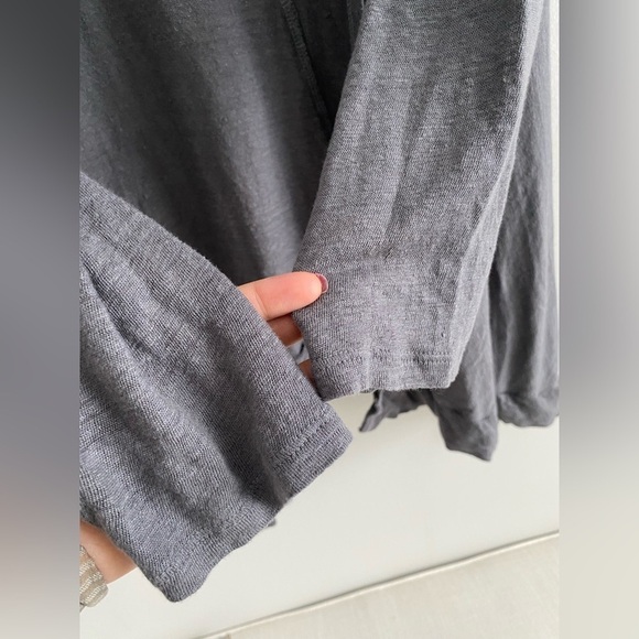 TAHARI 100% Linen Lightweight Gray Long Sleeve Cardigan Size L - Picture 5 of 10